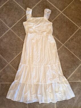 Girls Art Class White Tiered Eyelet Sundress size 10/12